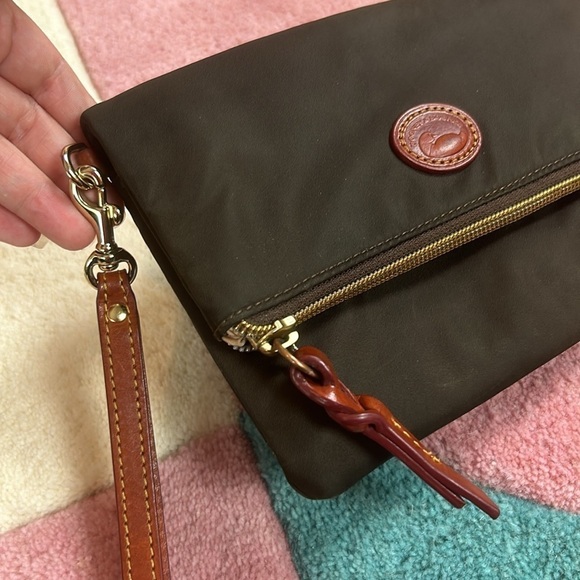 Dooney & Bourke Brown Fold-Over Magnetic Wristlet Bag - Picture 5 of 17